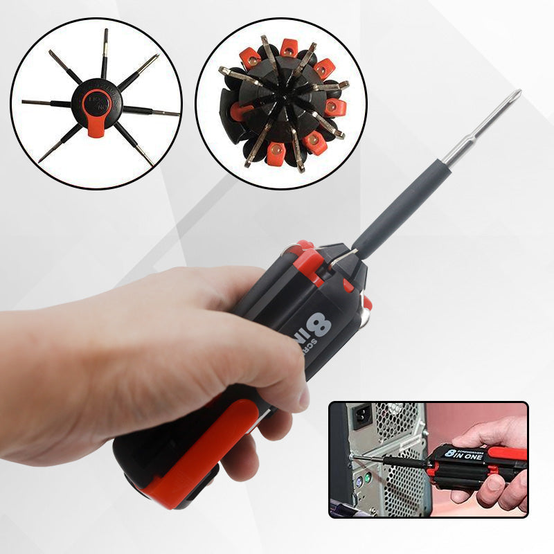 LED Flashlight 8-in-1 Screwdriver Tool