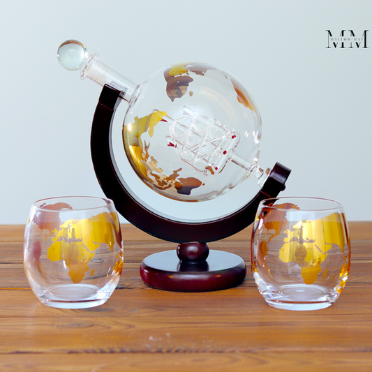 Whiskey Globe Glass Set – Premium Drinking Glasses for Enthusiasts