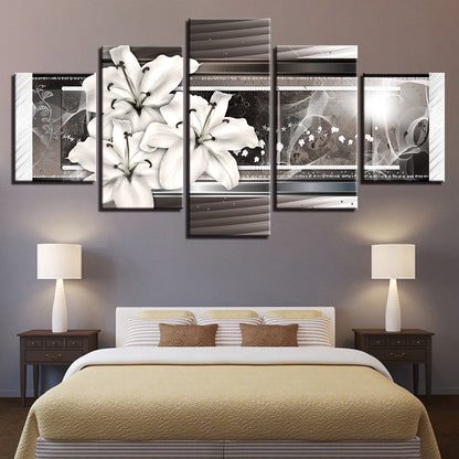 Elegant 5-Piece Floral Canvas Art for Home Décor