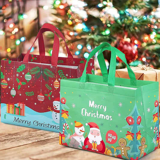 Colorful Holiday Gift Bags with Sturdy Handles - Assorted Designs