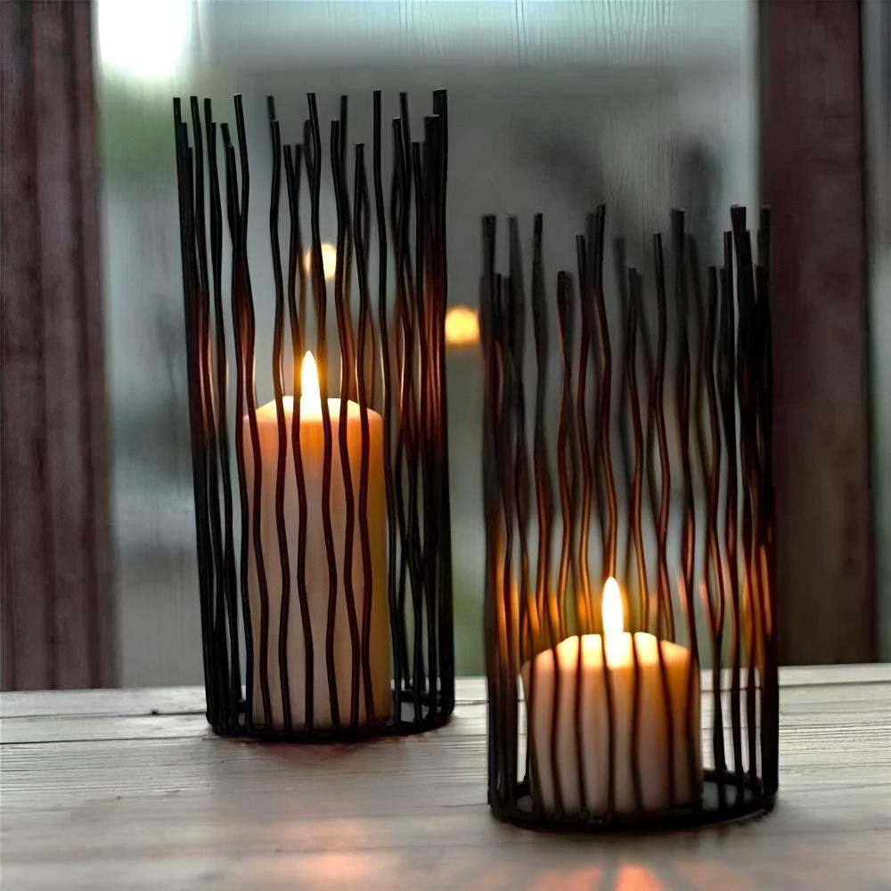 Elegant Black Iron Candle Stand for Any Occasion