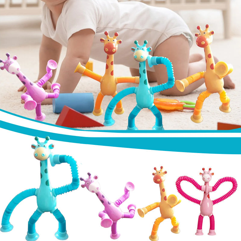 Stretchy Giraffe Toy with Suction Cup - Flexible Animal Plaything