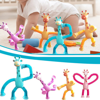 Stretchy Giraffe Toy with Suction Cup - Flexible Animal Plaything