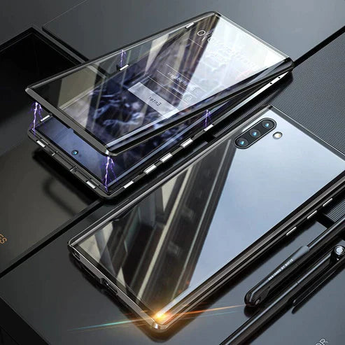 Magnetic Dual-Sided Tempered Glass Case for Samsung Phones