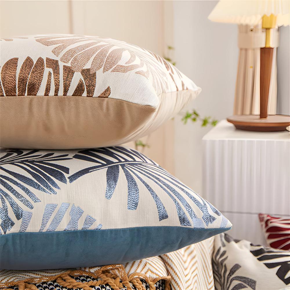 Luxe Leaf Design Cushion Cover for Stylish Interiors
