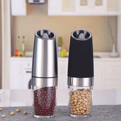 Electric Gravity-Operated Salt and Pepper Mill with Automatic Function