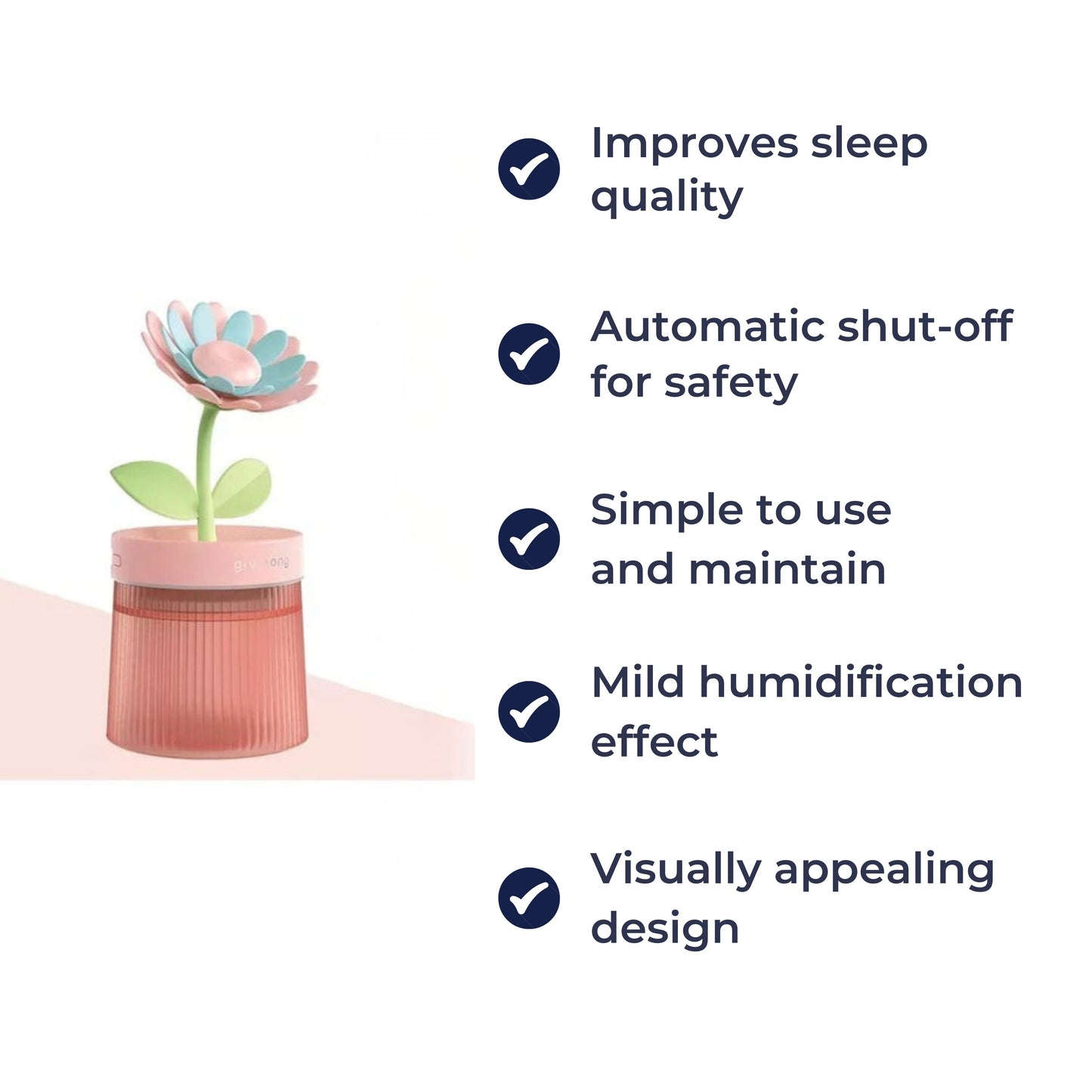 Quiet Bedroom Humidifier with 260 ml Water Tank and Auto Shut-Off