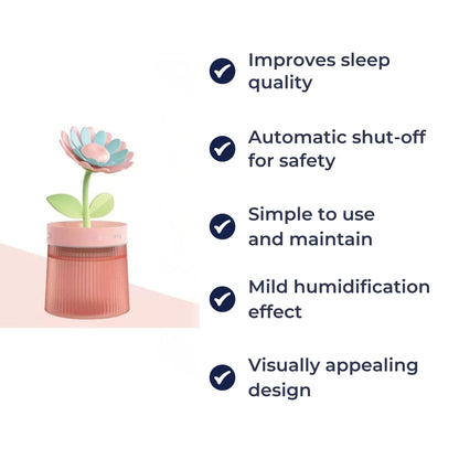 Quiet Bedroom Humidifier with 260 ml Water Tank and Auto Shut-Off