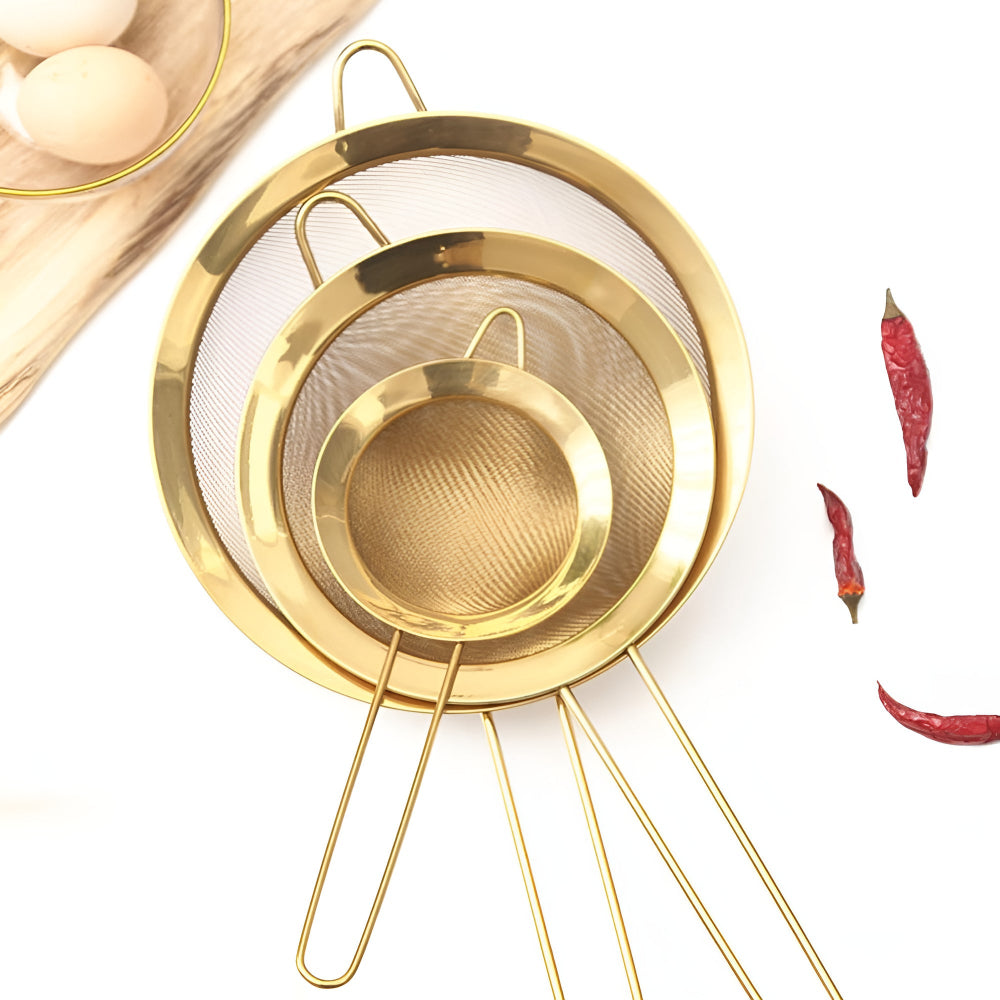 Sophisticated Stainless Steel Mesh Strainer Set