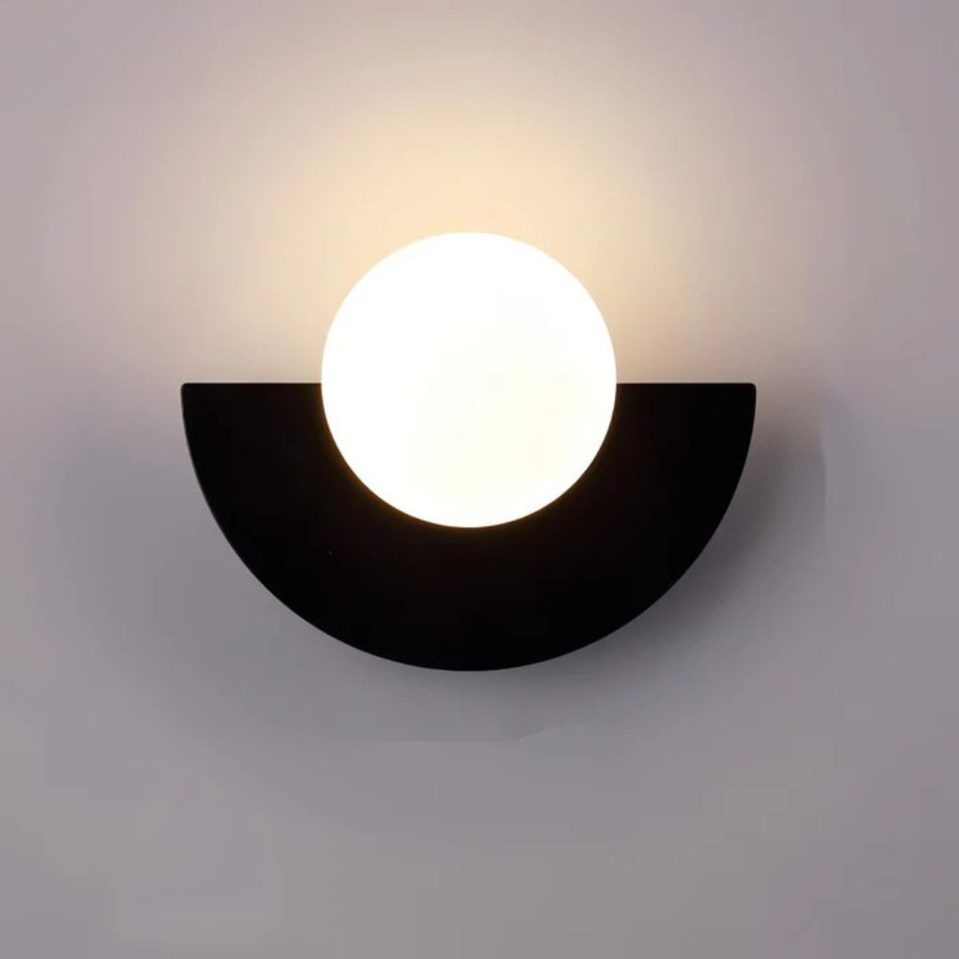 Modern Minimalist LED Wall Light with Glass Globe - Single Fixture
