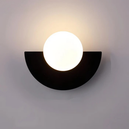 Modern Minimalist LED Wall Light with Glass Globe - Single Fixture