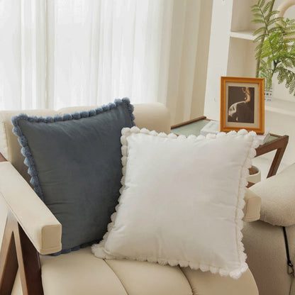Chic Velvet Cushion Cover with Fun Trim