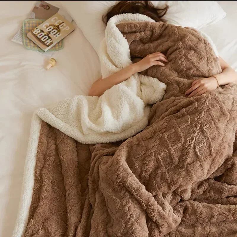 Thick Lambswool Blanket for Winter Comfort and Warmth