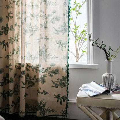 Nature's Embrace: Elegant Bird Motif Tassel Drapes
