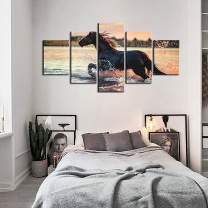 Majestic Equine Canvas Art Set - 5-Piece Wall Decor