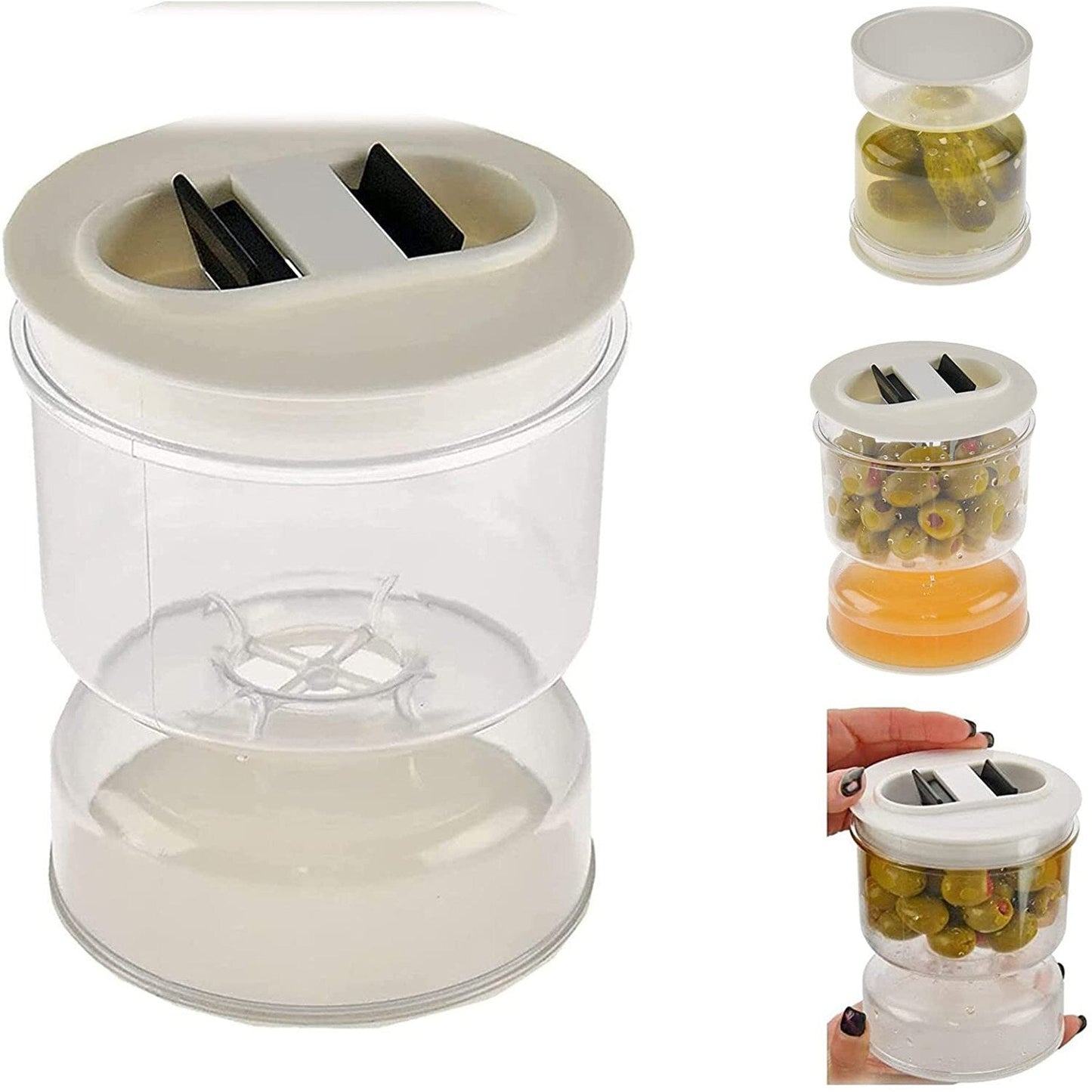 Leak-Proof Pickling Jar with Built-In Strainer