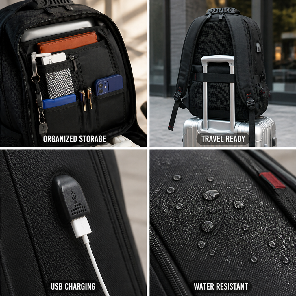 Spacious 60L Smart Travel Backpack with USB Charging