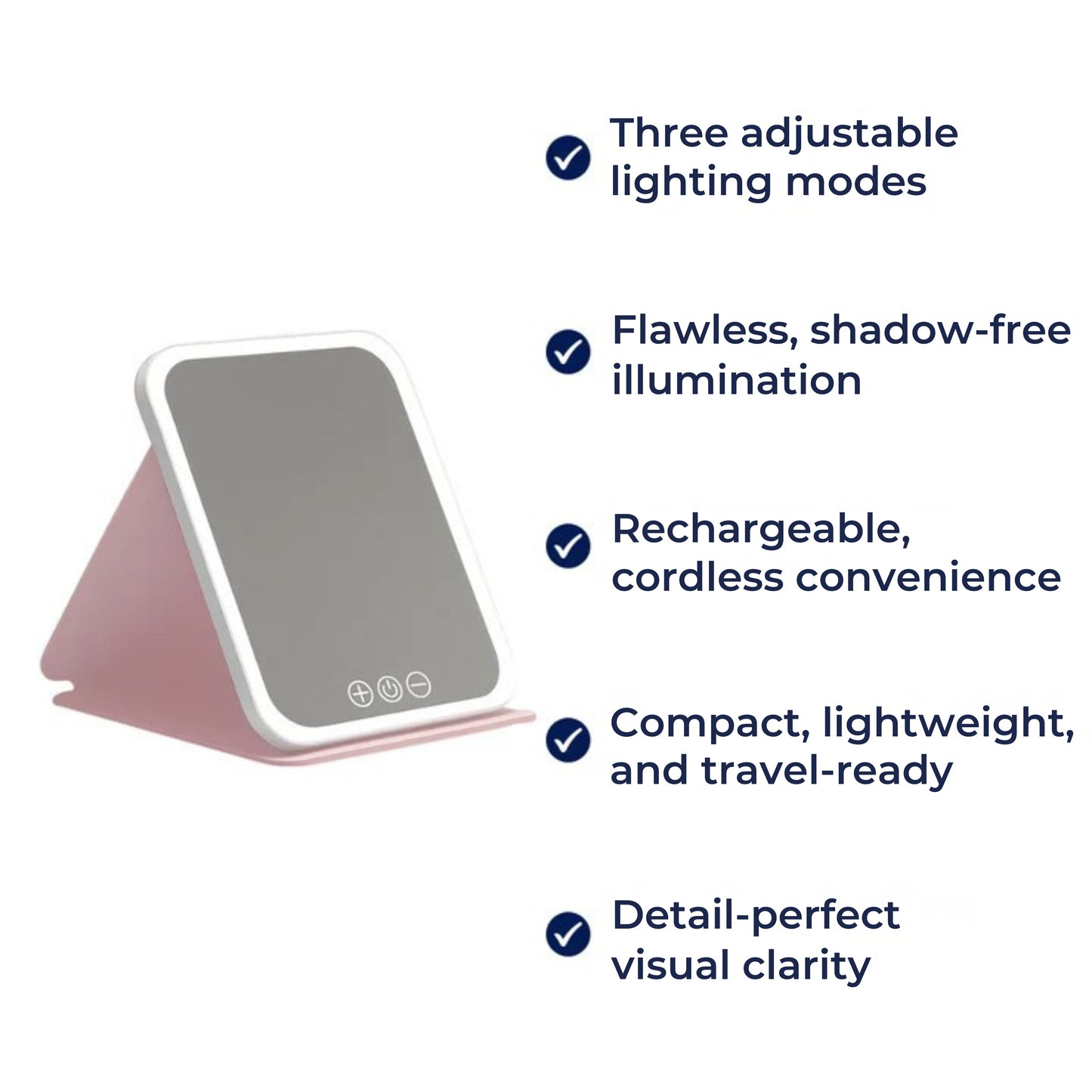 Portable Rechargeable Light with 3 Colour Settings – Ideal for Travelers & Beauty Enthusiasts