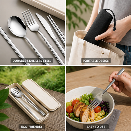 Sustainable Stainless Steel Travel Cutlery Set
