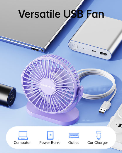 360° Rotating Desk and Hook Fan - 3-Speed Functionality