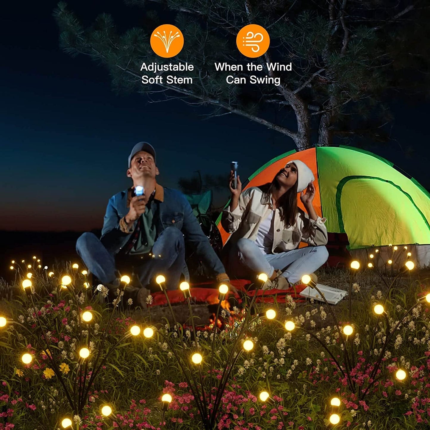 Enchanting Solar Motion Garden Lights - Set of 2