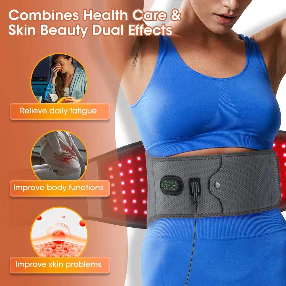 Near Infrared Waist Wrap for Pain Relief - 660nm 850nm Red Light Therapy Belt