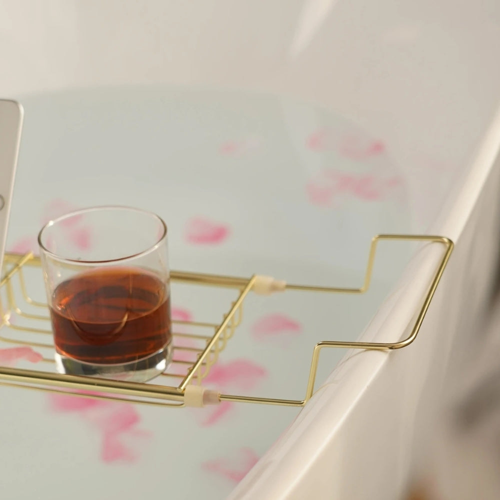 Versatile Stainless Steel Bathtub Organizer Tray