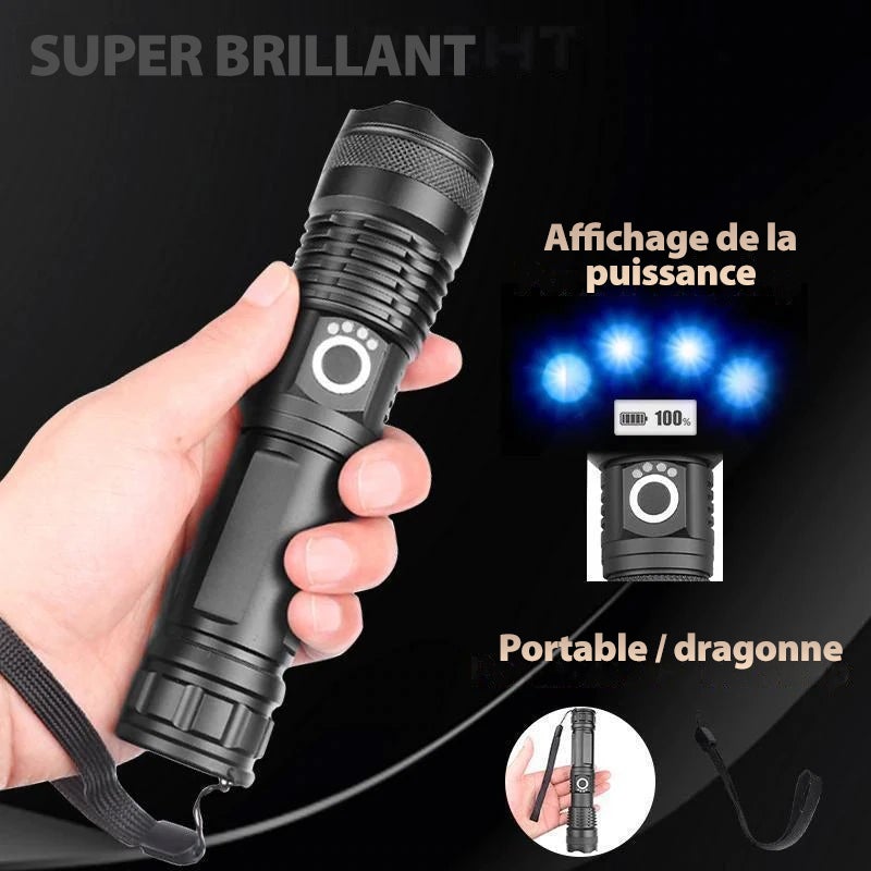 Rechargeable LED Tactical Laser Flashlight 90000 Lumens - Buy 2, Get Free Shipping