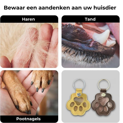Paw Print Memorial Keychain with Inner Compartment