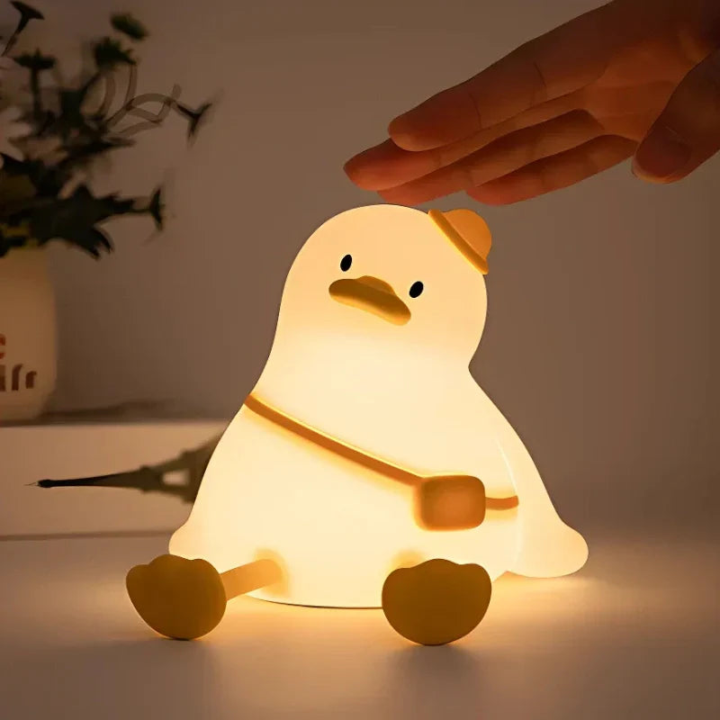Touch-Controlled Rechargeable Night Light Lamp – Portable Squeeze Design