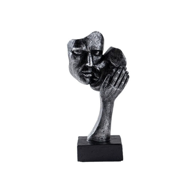 Modern Home Accent - Abstract Sculpture of Couple Kissing