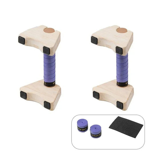 Ergonomic Wooden Push-Up Bars for Enhanced Stability