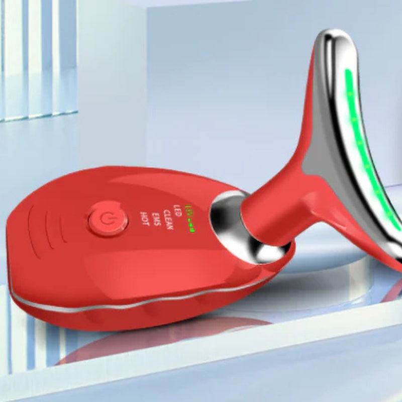 LED Light Therapy Facial and Neck Massager for Wrinkle Reduction
