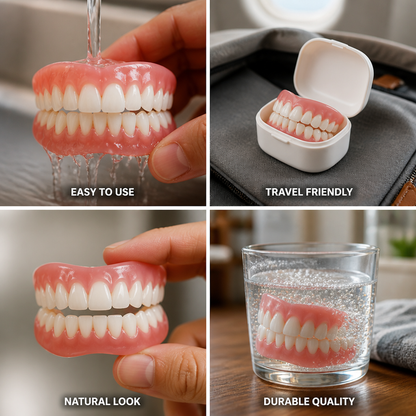 Natural Comfort Silicone Denture Set for Upper & Lower Jaw