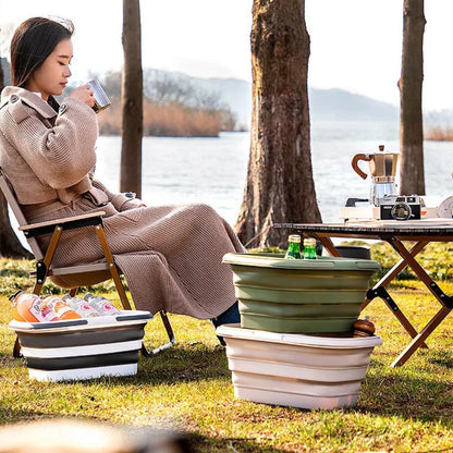 Foldable Multi-Purpose Basket – Ideal for Camping, BBQ, and Home Use