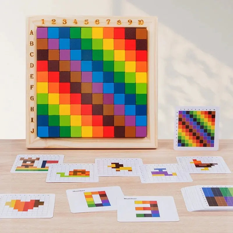 Educational Toy with Montessori Color and Number Blocks
