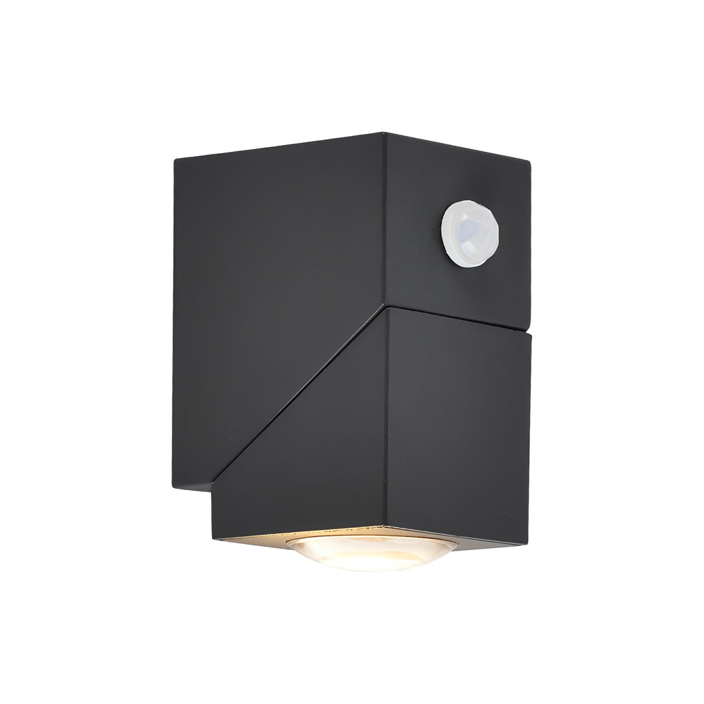 Waterproof Black Wall Lamp with Adjustable Motion Sensor and Up/Down Light