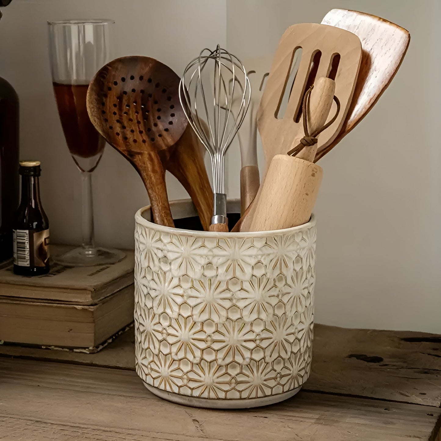 Elegant Ceramic Kitchen Utensil Organizer