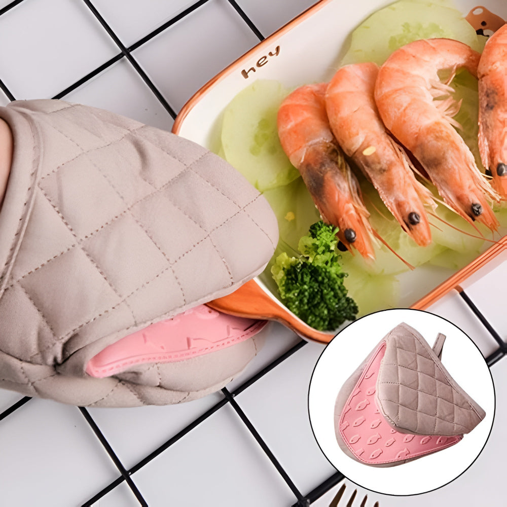 Heat-Resistant Quilted Kitchen Gloves for Safe Cooking
