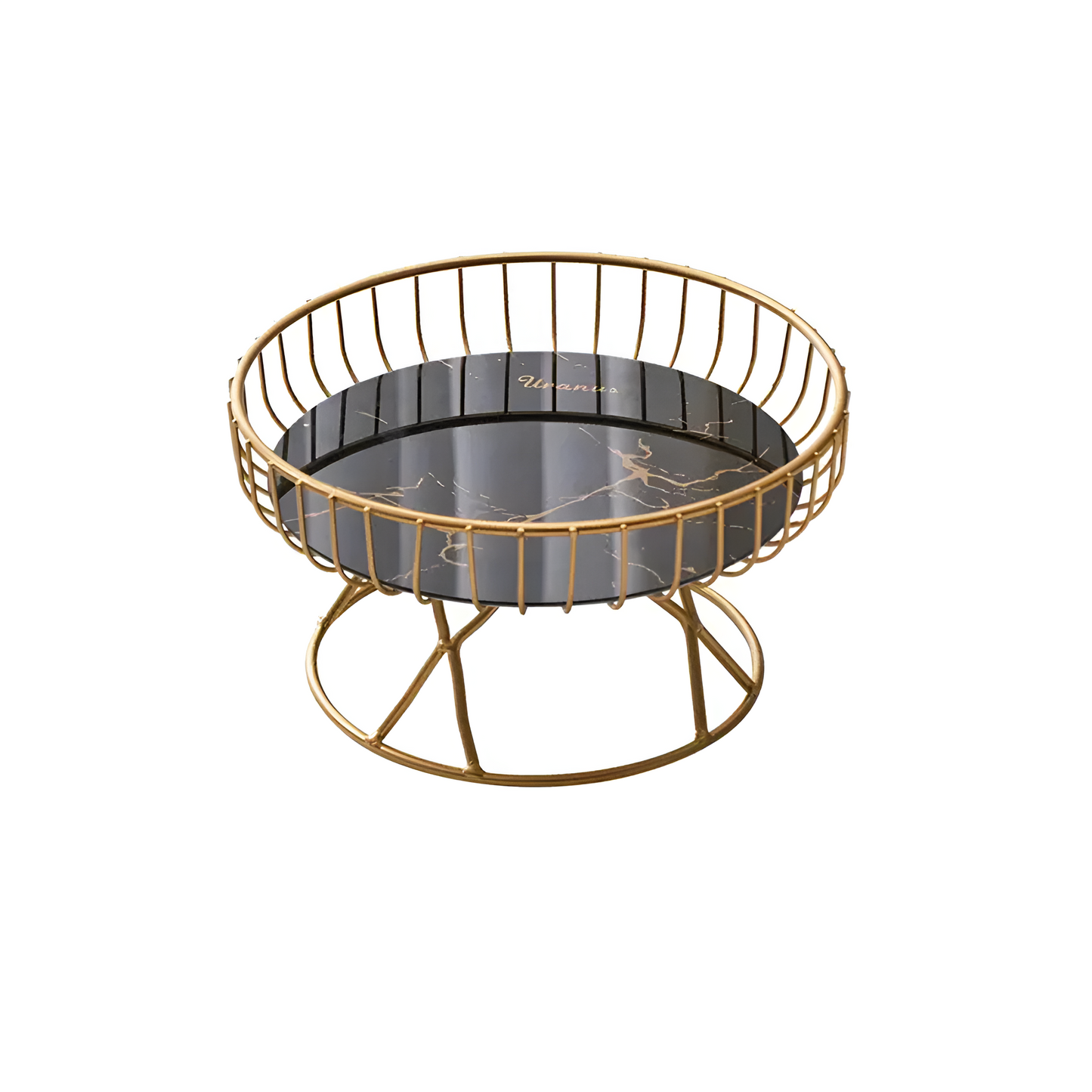 Elegant Marble Serving Tray with Gold Accents