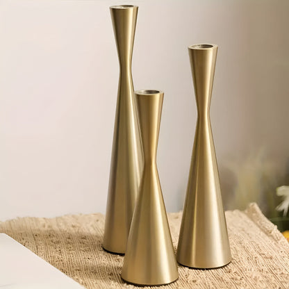 Set of 3 Elegant Waist Design Iron Candle Holders