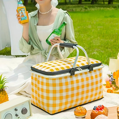 Versatile Insulated Picnic Basket with Foldable Design