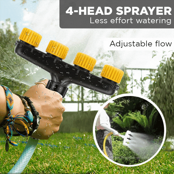 50% Discount | AquaQuad - High-Quality 4-Head Garden Spray Nozzle