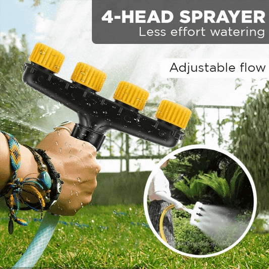 50% Discount | AquaQuad - High-Quality 4-Head Garden Spray Nozzle