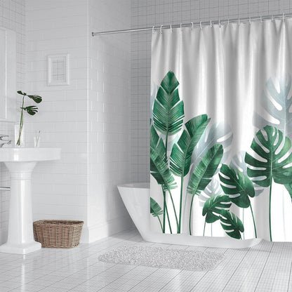 Tropical Paradise Leaf Design Shower Curtain