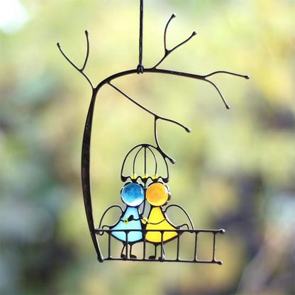 Handcrafted Glass Angel Sun Catcher – 14x10 cm Window Decor