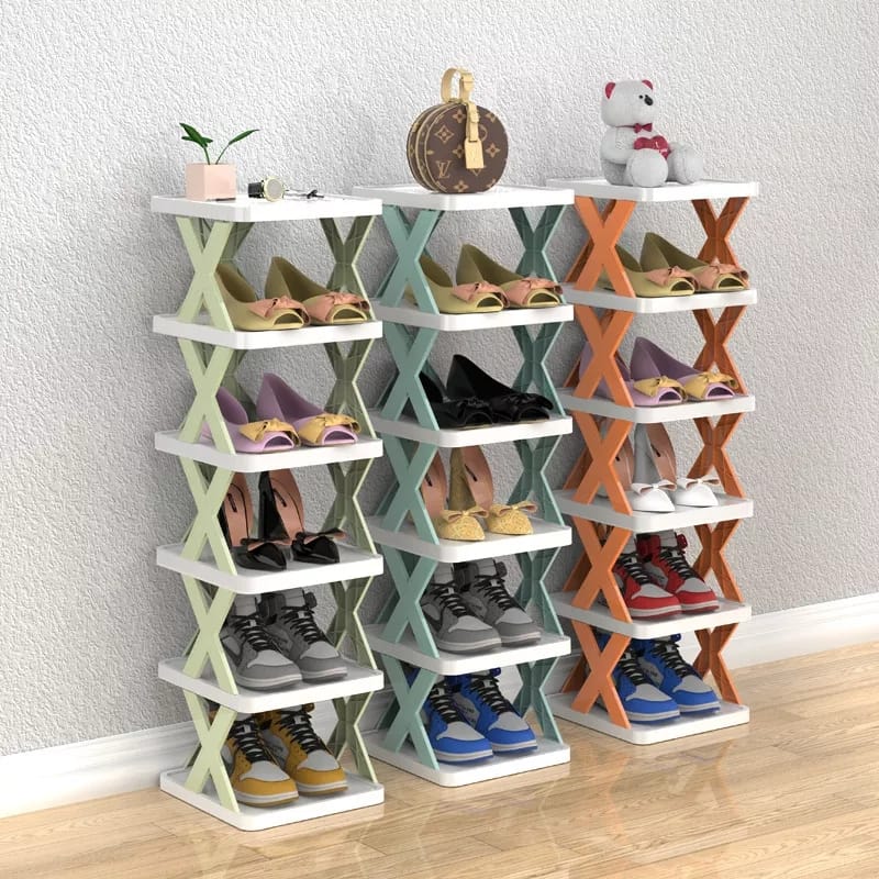 Versatile 6-Tier Shoe Organizer with Durable Plastic Design