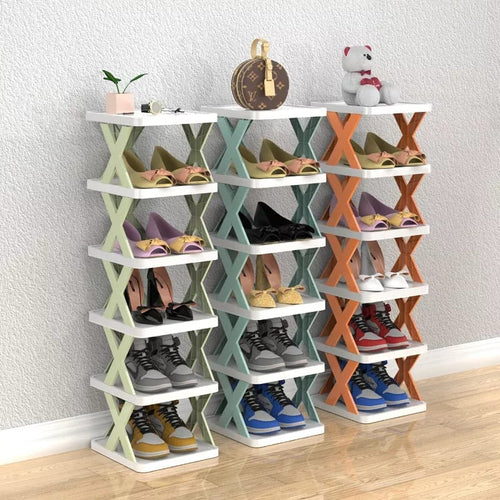 Versatile 6-Tier Shoe Organizer with Durable Plastic Design