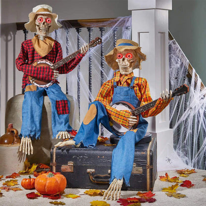Funny Animated Skeleton Banjo Duel Figures