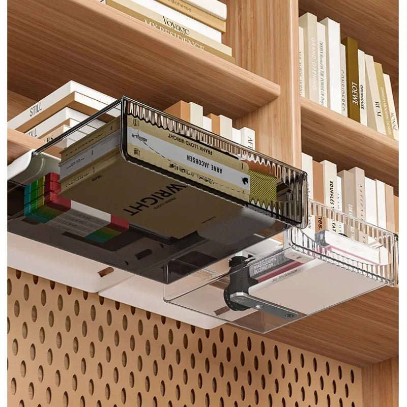 Pull-Out Under-Desk Drawer Organizer | Hidden Plastic Storage Solution
